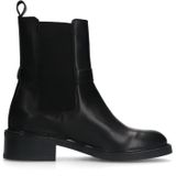 Manfield - Chelsea Boots - Zwart - Leer - Met Gespdetail