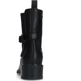 Manfield - Chelsea Boots - Zwart - Leer - Met Gespdetail
