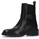 Manfield - Chelsea Boots - Zwart - Leer - Met Gespdetail
