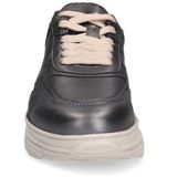 Manfield - Chunky Leren Sneakers - Zilver - Vetersluiting - Chunky Zool
