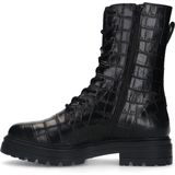 Manfield - Biker Boots - Zwart - Leren Enkellaarsjes