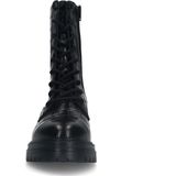 Manfield - Biker Boots - Zwart - Leren Enkellaarsjes