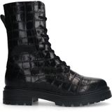 Manfield - Biker Boots - Zwart - Leren Enkellaarsjes