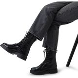 Manfield - Biker Boots - Zwart - Leren Enkellaarsjes