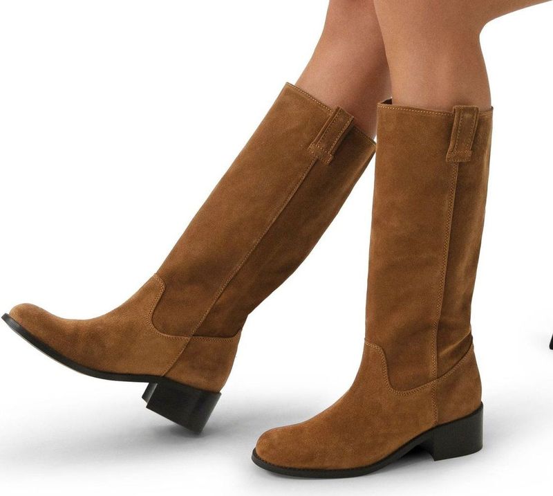 Manfield - Hoge Laarzen - Cognac Suède