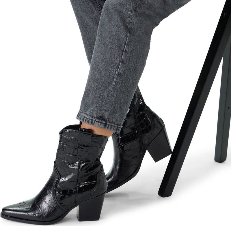 Manfield - Cowboylaarzen - Zwart - Leer