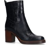 Manfield - Enkellaarsjes - Zwart - Leer