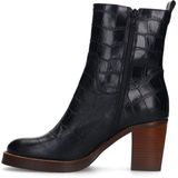 Manfield - Enkellaarsjes - Zwart - Leer