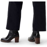 Manfield - Enkellaarsjes - Zwart - Leer