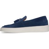 Manfield - Heren - Blauwe Suède Loafers - Suède - Met Kwastjes