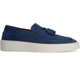 Manfield - Heren - Blauwe Suède Loafers - Suède - Met Kwastjes