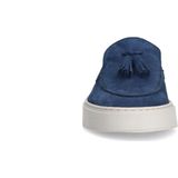 Manfield - Heren - Blauwe Suède Loafers - Suède - Met Kwastjes