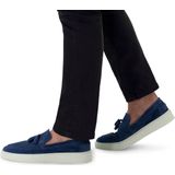 Manfield - Heren - Blauwe Suède Loafers - Suède - Met Kwastjes