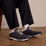 Van Lier - Heren - Blauwe nubuck sneakers