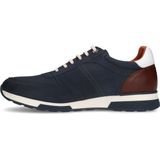 Van Lier - Heren - Blauwe nubuck sneakers