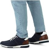 Van Lier - Heren - Blauwe nubuck sneakers
