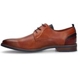 Van Lier - Heren - Cognac Leren Veterschoenen - Cognac - Leren