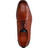 Van Lier - Heren - Cognac Leren Veterschoenen - Cognac - Leren