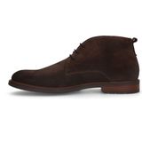 Van Lier - Heren - Bruine Suède Veterboots - Suède - Platte Hak 2 cm