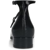 Manfield - Mary Jane Pumps - Zwart - Lakleer - Ronde Neus - Dubbele Gesp