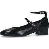 Manfield - Mary Jane Pumps - Zwart - Lakleer - Ronde Neus - Dubbele Gesp