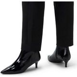 Manfield - Zwarte Enkellaarsjes - Lakleer - Hak 5 cm