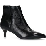 Manfield - Zwarte Enkellaarsjes - Lakleer - Hak 5 cm