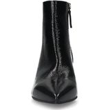 Manfield - Zwarte Enkellaarsjes - Lakleer - Hak 5 cm