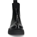 Manfield - Dames - Zwarte leren croco chelsea boots