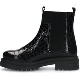 Manfield - Dames - Zwarte leren chelsea boots