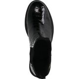 Manfield - Dames - Zwarte leren chelsea boots