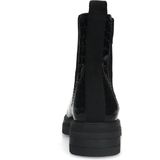 Manfield - Dames - Zwarte leren chelsea boots
