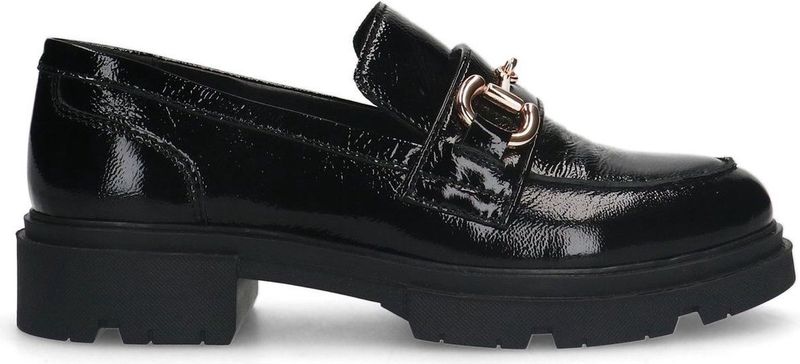 Manfield - Chunky Loafers - Zwart - Lak - Dames