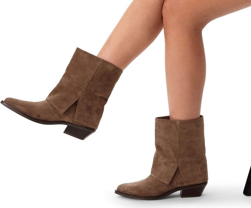 Manfield - Cowboylaarzen - Taupe - Suède - Omslagdetail