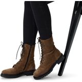 Manfield - Dames - Veterlaarsjes - Taupe - Suède