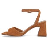 Manfield - Sandalen - Beige - Suède - Hakhoogte 7 cm