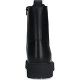 Manfield - Dames - Zwarte leren veterlaarsjes