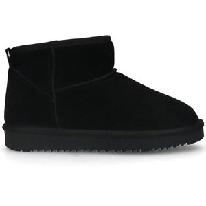 Manfield - Zwarte Laarzen - Suède - Nep Bont Voering