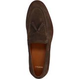 Manfield - Bruine Loafers - Suède - Instapschoenen met Detail