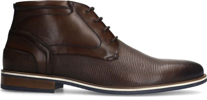 Manfield - Heren - Bruine leren veterboots