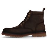 Manfield - Bruine Suède Veterschoenen - Vetersluiting
