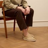 Manfield - Suède Loafers - Beige - Leer Voering - Platte Zool