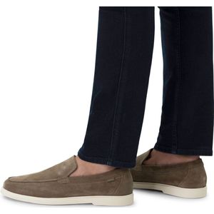 Manfield - Taupe Suède Loafers - Slip-on Design - 2 cm Hak