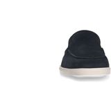 Manfield - Loafers - Donkerblauw - Suède - Platte Zool - Leer