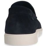 Manfield - Loafers - Donkerblauw - Suède - Platte Zool - Leer