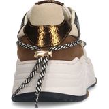 Manfield - Dames Sneakers - Beige - Suède met Details