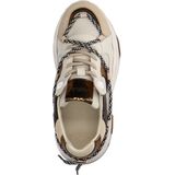 Manfield - Dames Sneakers - Beige - Suède met Details
