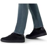 MANFIELD - Sneakers Laag - Zwart - Glad Leer en Suède