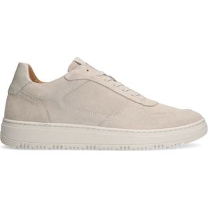 Manfield - Suède Sneakers - Beige - Suède - Vetersluiting
