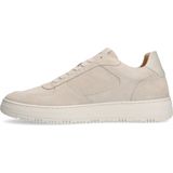 Manfield - Suède Sneakers - Beige - Suède - Vetersluiting